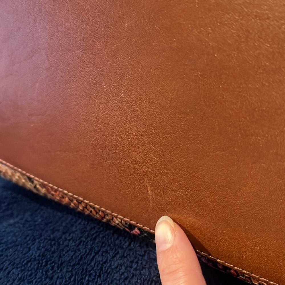 BRAHMIN  CAROLINE MAHOGANY CASSAWAY SNAKESKIN PRINT - Picture 6 of 12